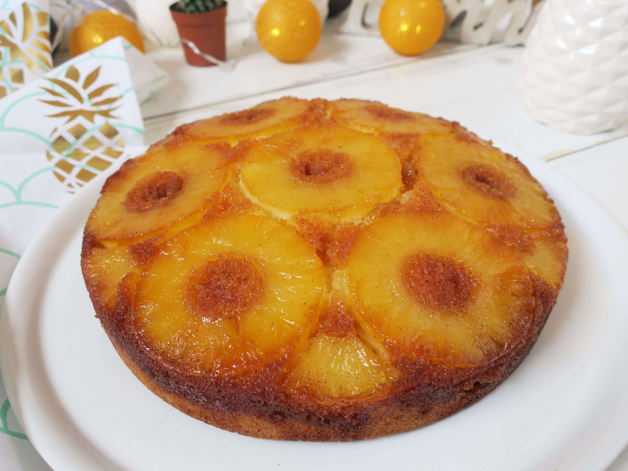 Recette de gâteau à l'ananas caramélisé avec une pointe de vanille