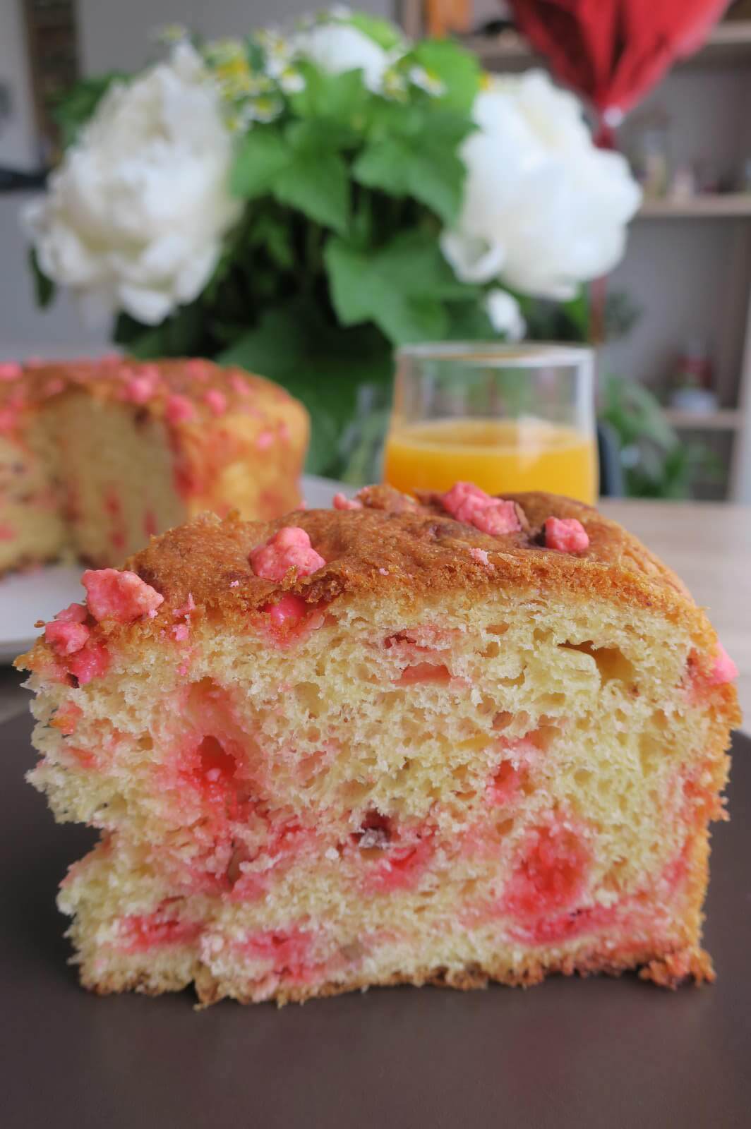 brioche aux pralines roses