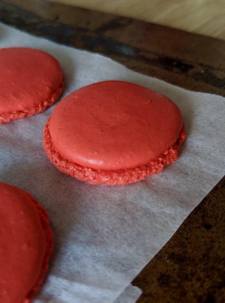macarons vanille framboise