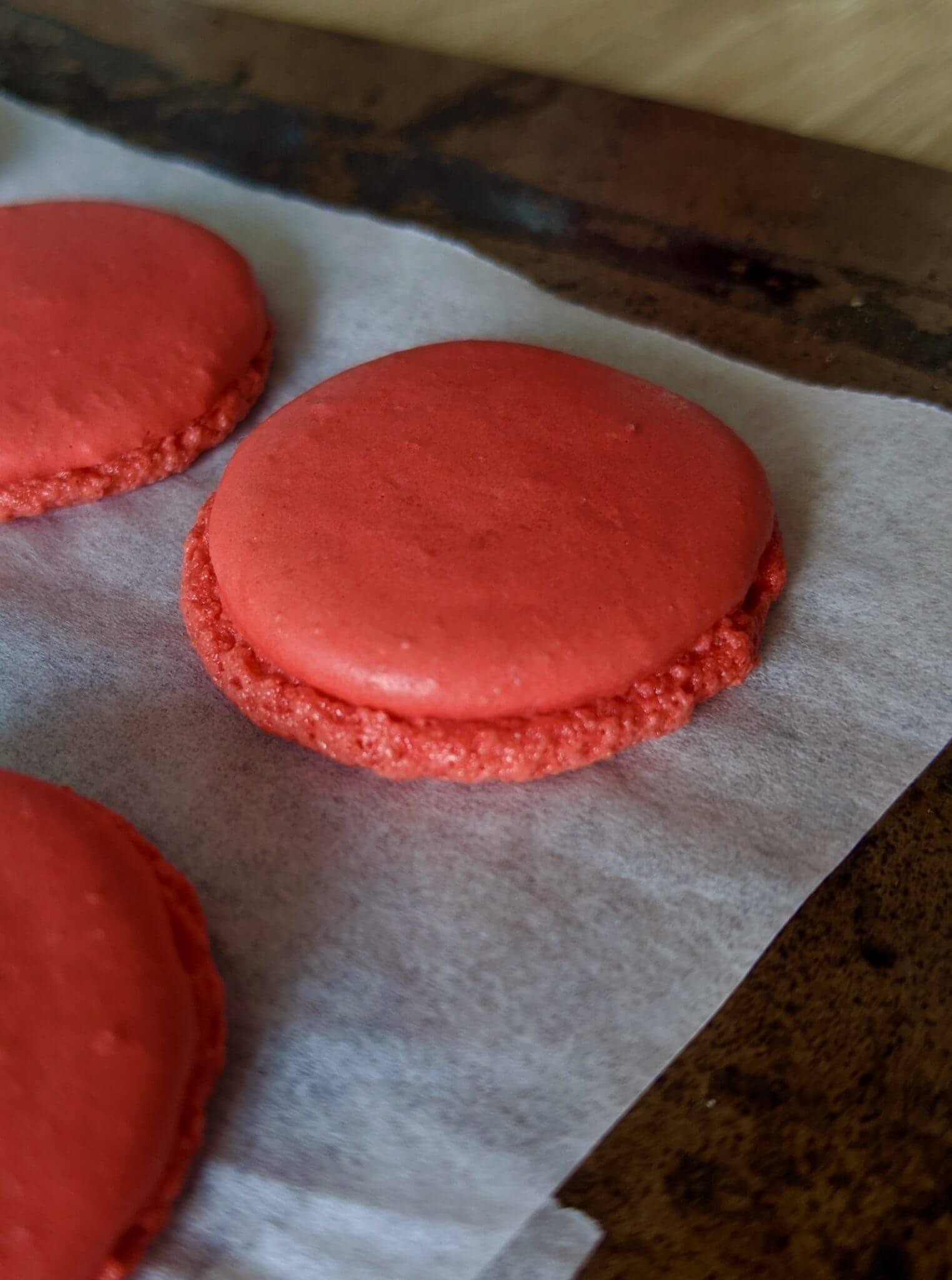 macarons vanille framboise